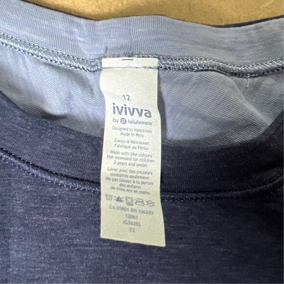 Ivivva 12 Girls By Lululemon Blue Top Heathered Super Soft Long Sleeve - Picture 2 of 5